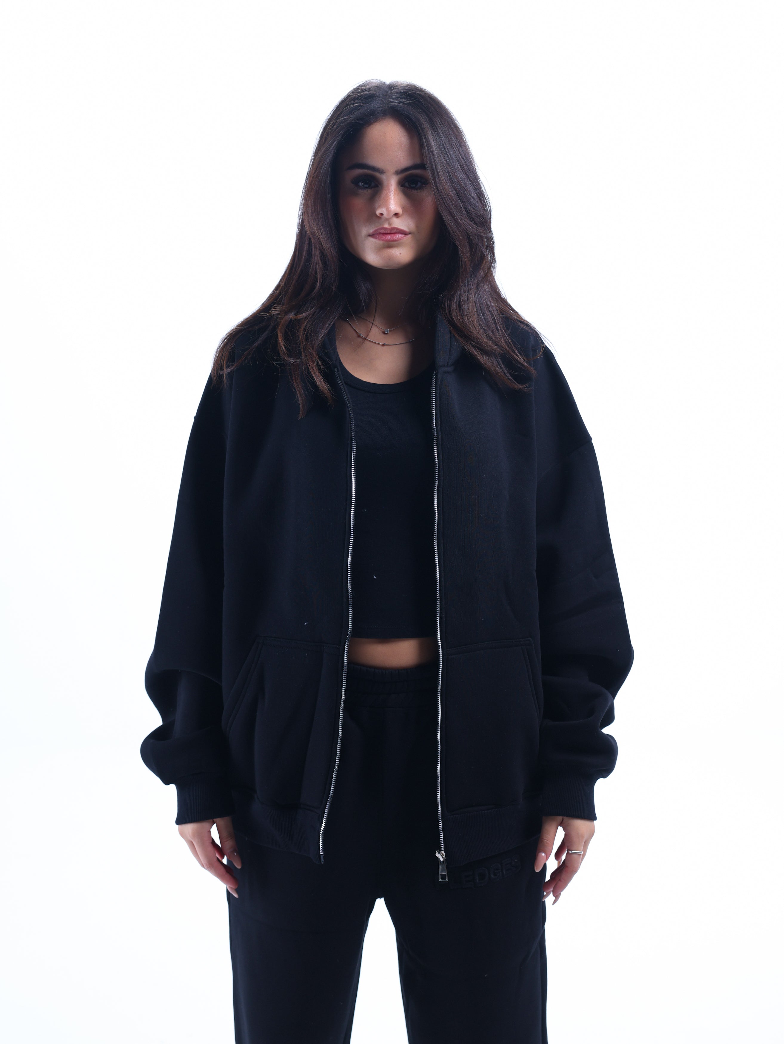 Pledges Black Zip-Up Jacket