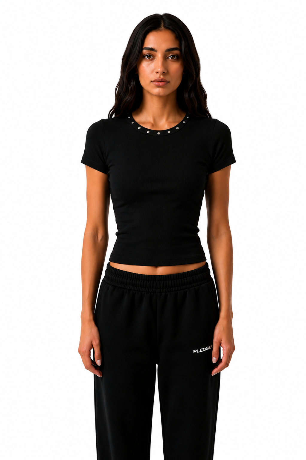 Studded Short Sleeve Top
