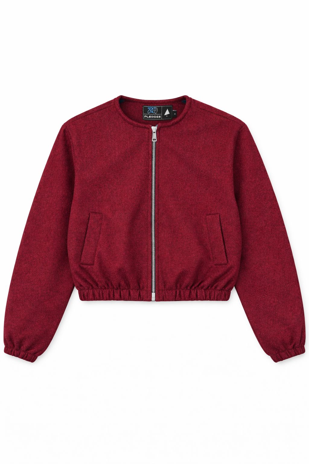 Pledges Women Burgundy Wool Cropped Jacket