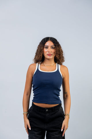 Navy X White front