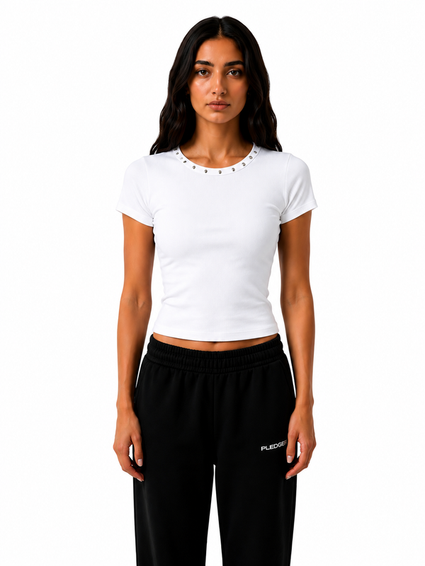 Studded Short Sleeve Top